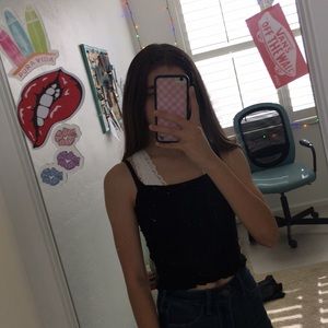 black ribbed tank top